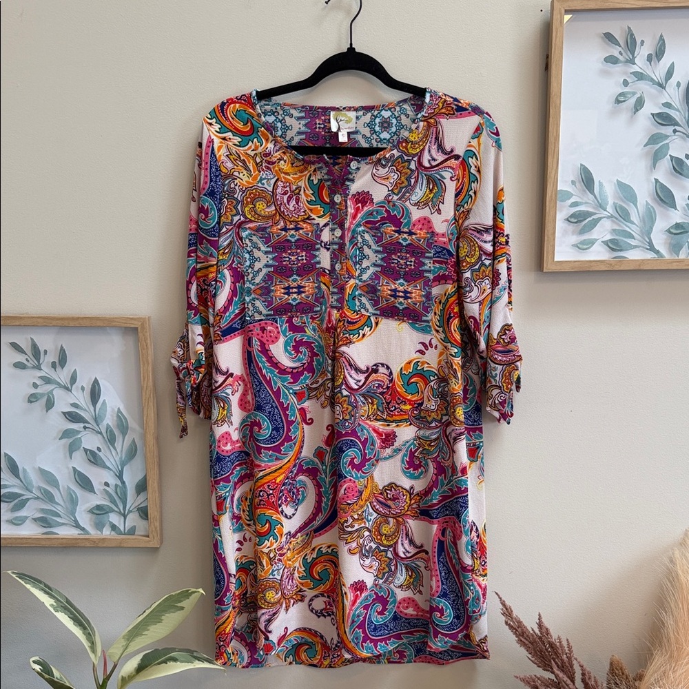 Fig and Flower Multicolor Patterned Dress - Picture 2 of 6